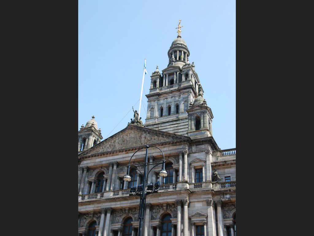Glasgow City Chambers at the east end of George Square.